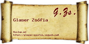 Glaser Zsófia névjegykártya